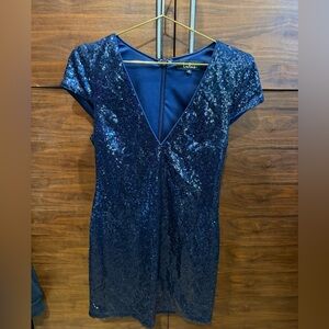 Lulu's Navy Sequin Dress size medium worn once*